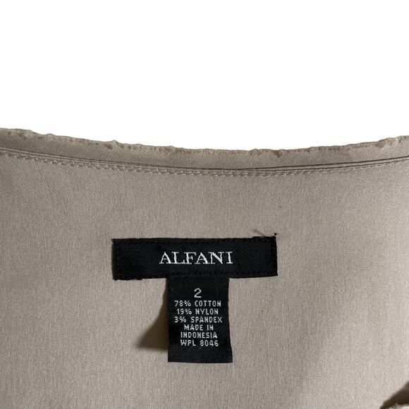 Alfani Sleeveless Tiered Bandage Sheath Pencil Mini Work Dress Gray Taupe Sz 2 - Picture 8 of 10